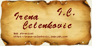 Irena Čelenković vizit kartica